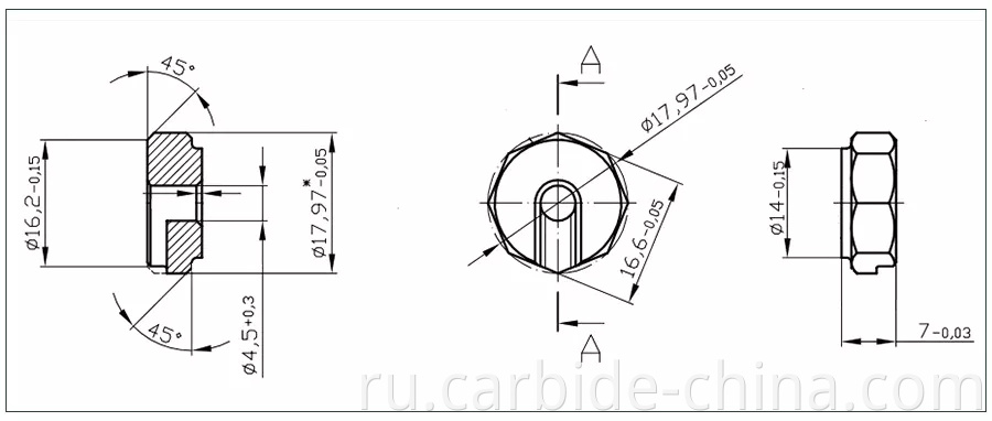 drawing of tungsten carbide thrust block